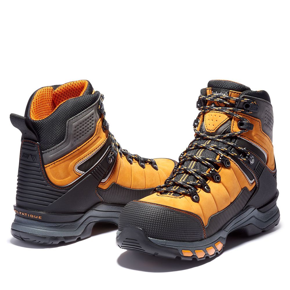 Timberland Mens Work Boots PRO® Hypercharge TRD Waterproof Composite-Toe - Orange/Black - India GD03